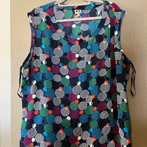 🌸 Anne Klein Sleeveless Printed Blouse – Size 3XL – Like New